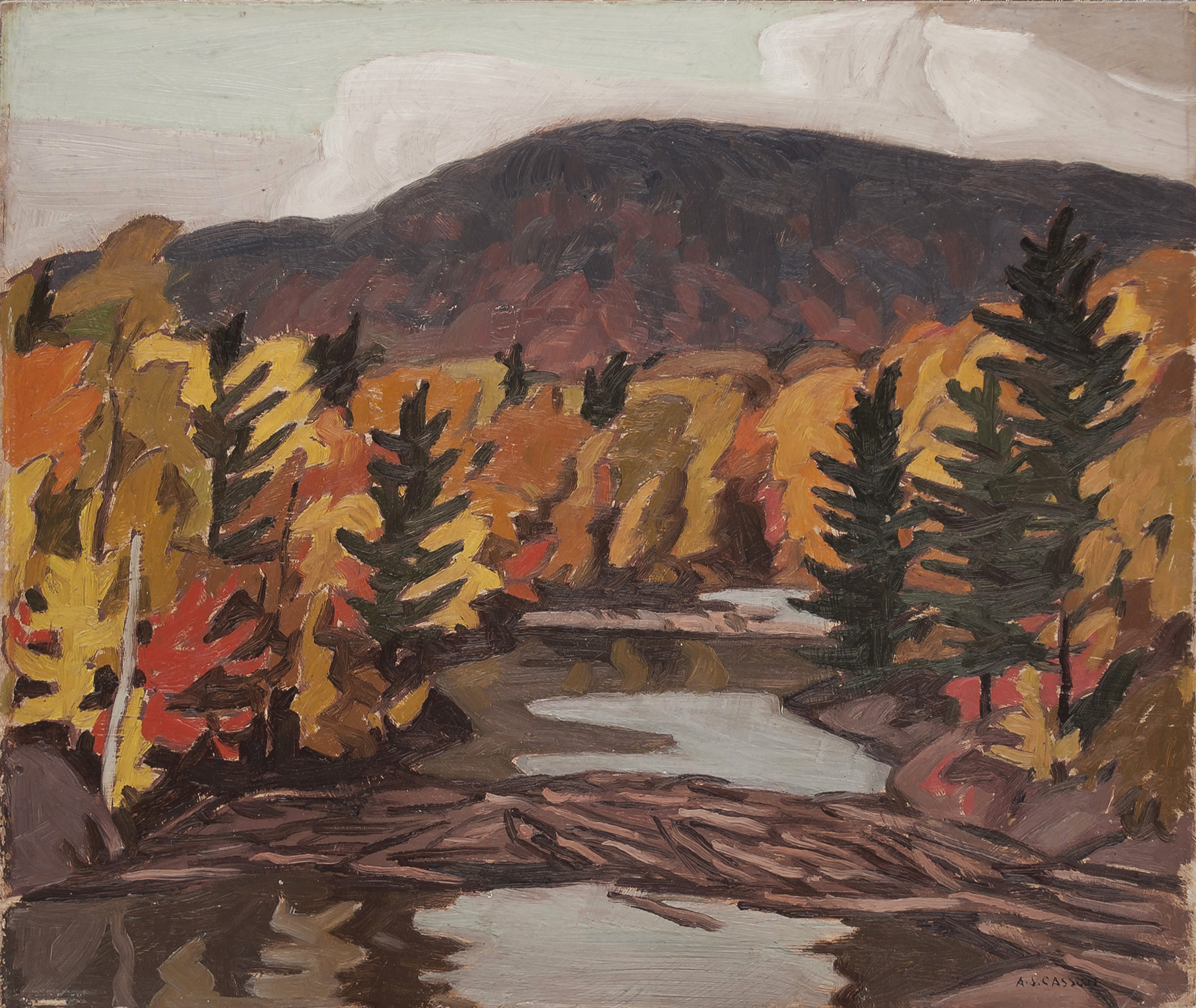 Redstone River, 1937, Huile sur panneau, 9.5'' x 11.5''
