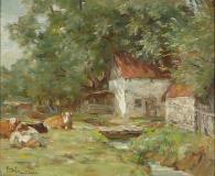 A barnyard corner, Huile sur toile, 14½'' x 17½''<span class="sold">vendu</span>