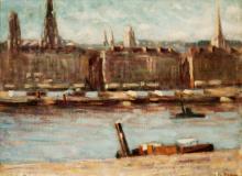 La Seine, Paris, Huile sur toile, 28½'' x 12''<span class="sold">vendu</span>