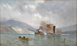 Boats on the Saguenay, Huile sur toile, 15'' x 25''<span class="sold">vendu</span>