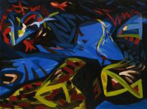 La grenouille sur fond bleu, 1944, Huile sur toile, 32'' x 43''<span class="sold">vendu</span>