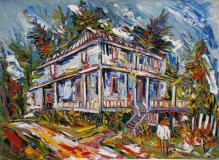 House in Prévost, Huile sur panneau, 24'' x 30''<span class="sold">vendu</span>