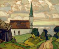 Church at Testin, 1932, Huile sur panneau, 9¼'' x 11¼''<span class="sold">vendu</span>