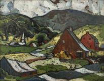 Paysage, Saint-Sauveur, Huile, 14½'' x 18½''<span class="sold">vendu</span>