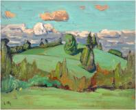 Fields near King, 1919, Huile sur panneau, 8½'' x 10½''<span class="sold">vendu</span>