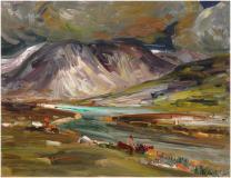 Fjord Adloylik, Huile sur panneau, 20'' x 26''<span class="sold">vendu</span>