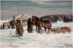 Ice cutters, Oil on canvas, 12'' x 18¼''<span class="sold">sold</span>