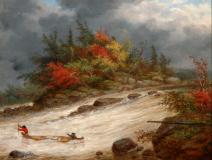 Indians going down a rapid, 1855, Oil on canvas, 12'' x 15¾''<span class="sold">sold</span>