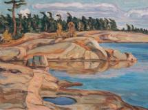 Split Rock, Georgian Bay, Huile sur toile, 20'' x 26''<span class="sold">vendu</span>