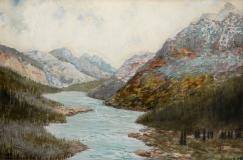 Kicking Horse River, Mount Stephen, Aquarelle sur papier, 6½'' x 9¾''<span class="sold">vendu</span>