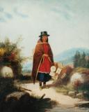 Basket seller, Oil on canvas, 9'' x 7''<span class="sold">sold</span>