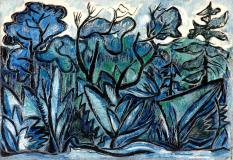 Landscape in blue, Huile sur toile, 18'' x 26''<span class="sold">vendu</span>