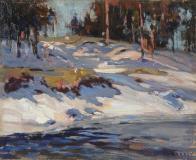 Late Winter, Huile sur panneau, 8½'' x 10½''<span class="sold">vendu</span>