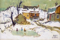 Little Hockey Players, 1962, Huile sur panneau, 9'' x 13¾''<span class="sold">vendu</span>