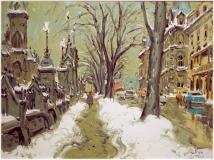 Little Wellington Street, Ottawa, 1964, Huile sur toile, 12'' x 16''<span class="sold">vendu</span>