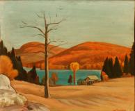 Autumn, Lac Ouimet, Huile sur toile, 15'' x 18''<span class="sold">vendu</span>