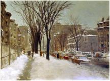 Montreal street, 1958, Huile sur toile, 22'' x 30''<span class="sold">vendu</span>