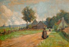 Road near Château Richer, Huile sur toile, 17'' x 24''<span class="sold">vendu</span>