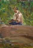 Sketch of Tom Thomson, Huile sur panneau, 9¾'' x 7''<span class="sold">vendu</span>