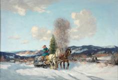 Sunny Winter day, 1944, Huile sur toile, 15½'' x 22½''<span class="sold">vendu</span>