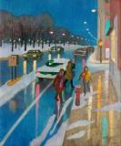 Street in Montreal, Huile sur panneau, 24'' x 20''<span class="sold">vendu</span>