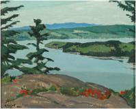 The Saguenay near Chicoutimi, 1956, Huile sur panneau, 8½'' x 10½''<span class="sold">vendu</span>