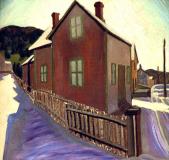 The red house, Huile sur toile, 20'' x 19''<span class="sold">vendu</span>