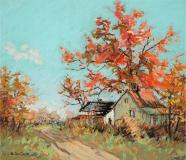 The red maple, Pastel sur papier, 12½'' x 13¾''<span class="sold">vendu</span>