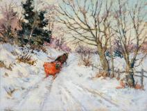 The red sleigh, Pastel sur papier, 13'' x 17½''<span class="sold">vendu</span>