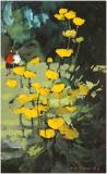 Yellow poppies, Huile sur panneau, 11'' x 7''<span class="sold">vendu</span>