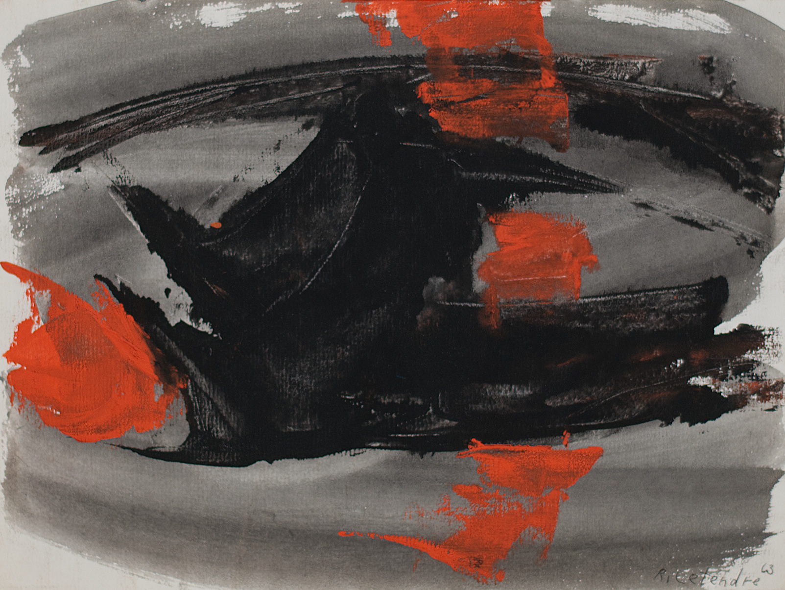 LETENDRE Untitled 1962 Casein 8 5 x 11 25