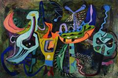 Nocturne aux oiseaux, 1951, Oil on panel, 16'' x 24''<span class="sold">sold</span>