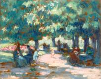 Jardin du Luxembourg, Paris, 1923, Oil on board, 8½'' x 10½''<span class="sold">sold</span>