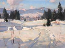 March morning, St-Sauveur, Huile sur toile, 12'' x 16''<span class="sold">vendu</span>