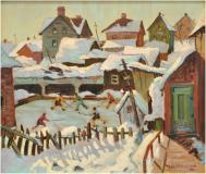 Partie de hockey, 1936, Huile sur toile, 18¼'' x 31¼''<span class="sold">vendu</span>