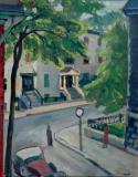 Street corner, 1942, Gouache on cardboard, 24'' x 19''<span class="sold">sold</span>